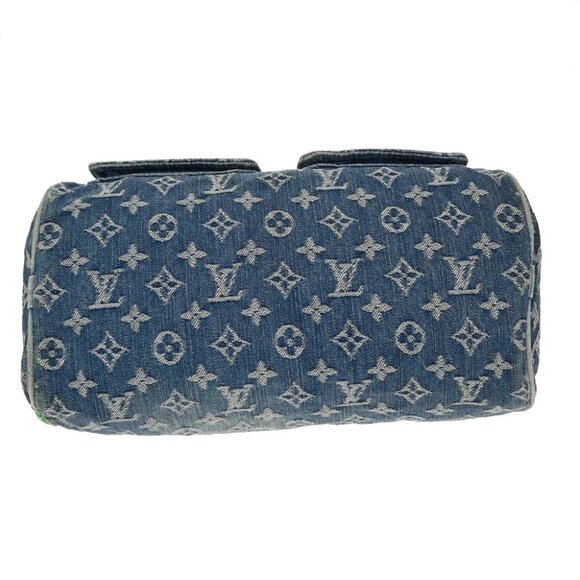 LOUIS VUITTON Neo Speedy Hand Bag Monogram Denim Leather Blue - Picture 6 of 16